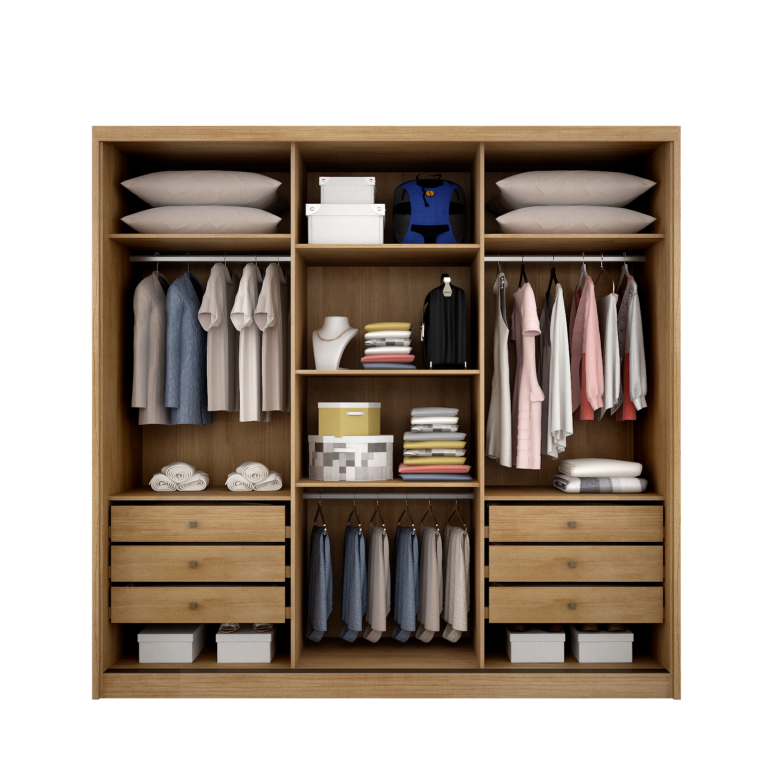 GUARDA-ROUPA AREZZO PLUS 3PTS6GAV CESP - CUMARU FENDI INTERNO