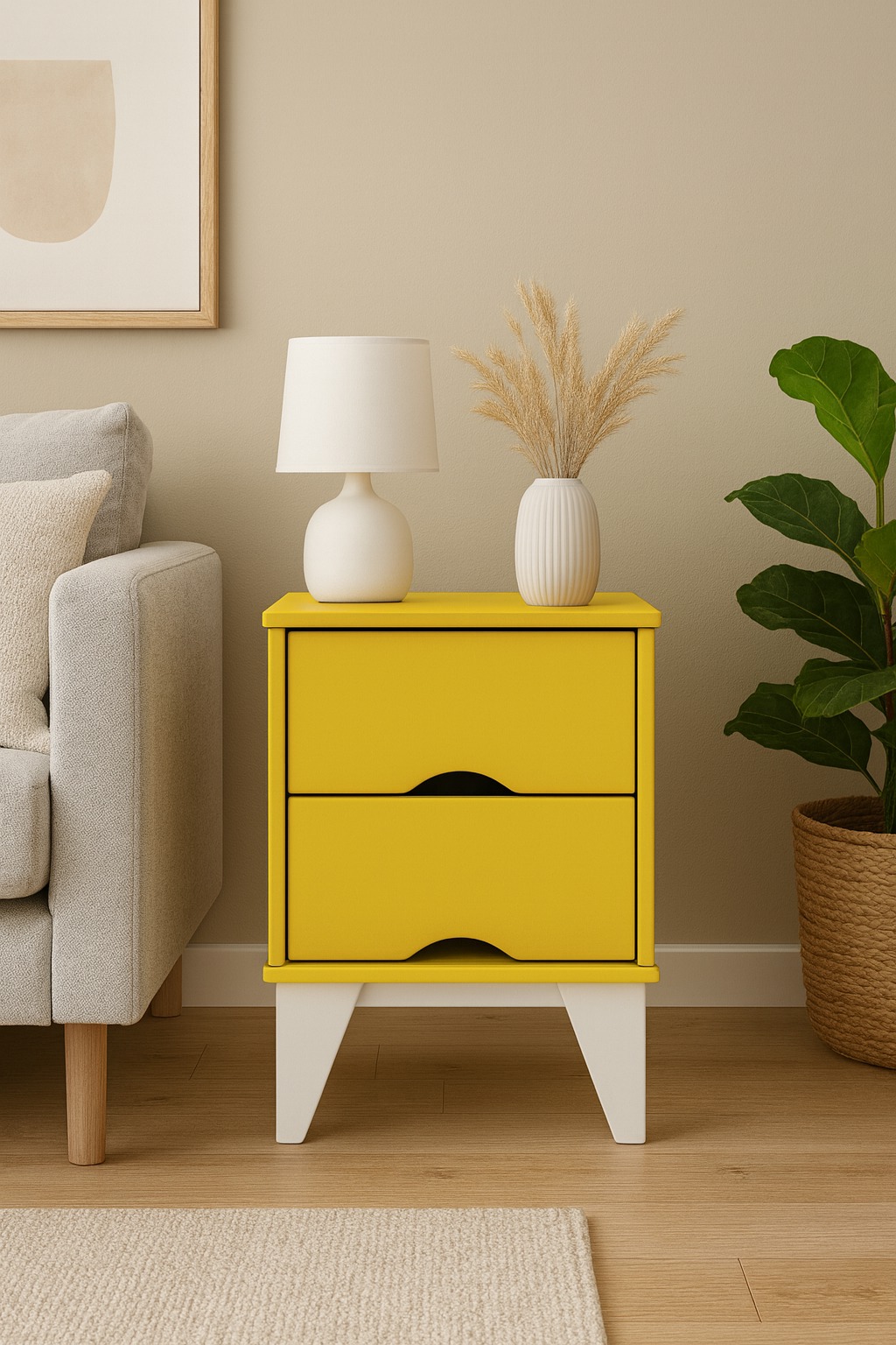 MESA DE CABECEIRA TWISTER 2 GAV AMARELO BRANCO