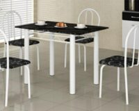 CONJUNTO TUBULAR MESA 1,00m ( ardozia ) c/ 4 CADEIRAS FINAS