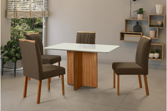 MESA PEROLA MARROM