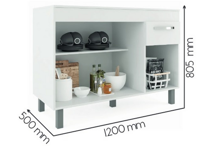 BALCAO 3 PORTAS 1 GAV 1,20m INTERNO