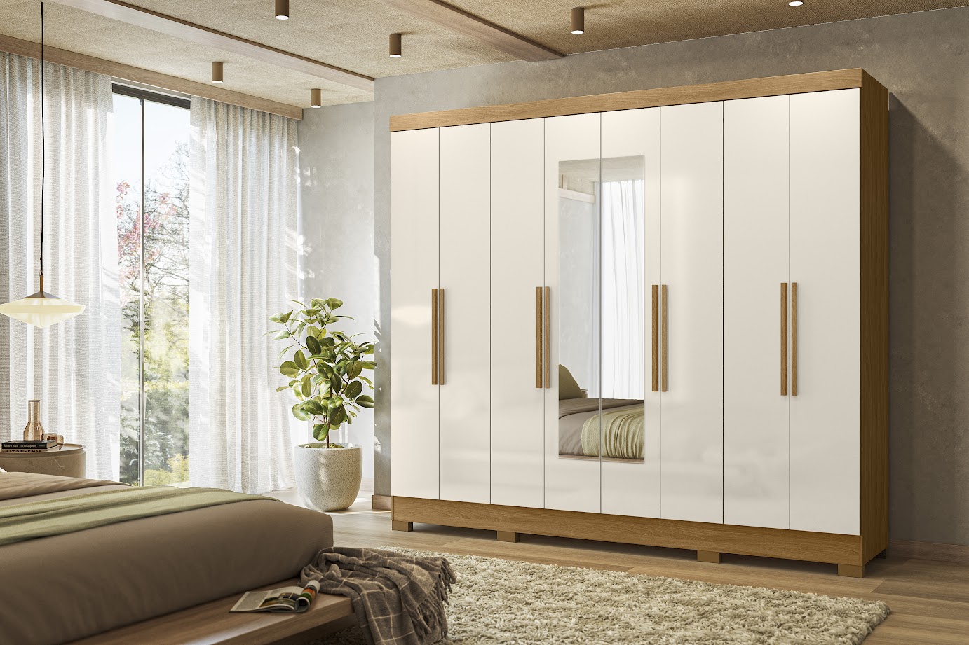 DIPLOMADTA Moval - GR Diplomata - Freijo e Off White - Com Espelho - Ambiente