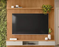 PAINEL HOME RIPADO MODULAR c/ BANCADA E PRATELEIRA- 2,20m