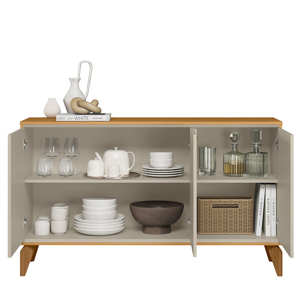 Linea - Buffet 1.4 - Tauari e Off White - FI Frontal Aberto Dec - Ecommerce