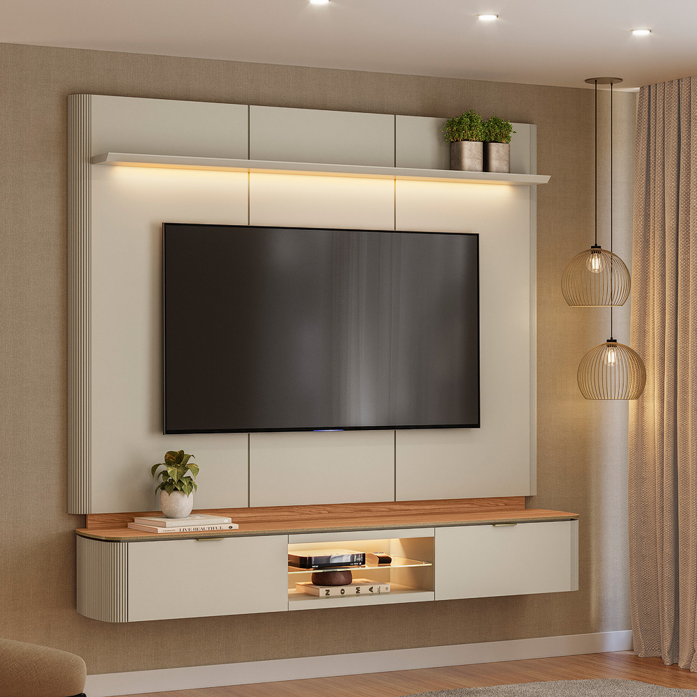 Linea - Home Ferrara - Canela e Off White - Ambiente Perspectiva - Ecommerce