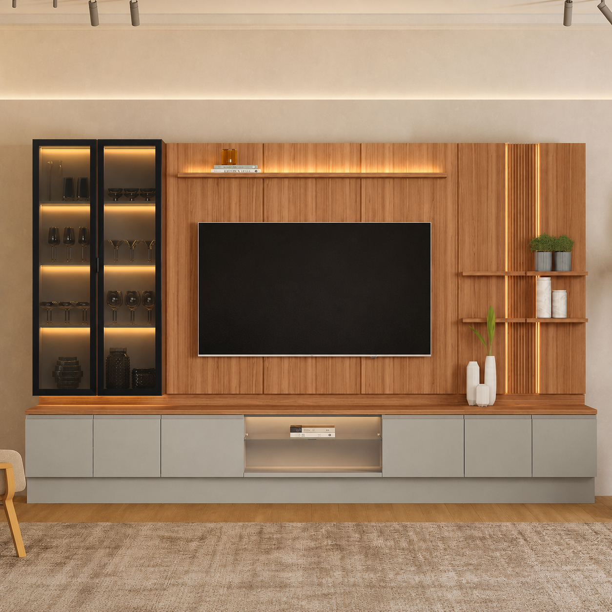 PAINEL MAGNUN 2 MODULOS CRISTALEIRA E 2 MODULOS PRATELEIRA