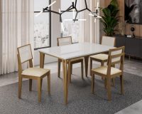 MESA SAFIRA 1,36m C/ 4 CADEIRA SAFIRA DOBUE