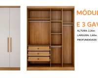 MODULO GUARAPARI 2 PORTAS 3 GAVETAS
