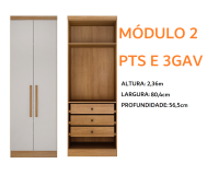 MODULO GUARAPARI 2 PORTAS C/NICHO 80,4 CM